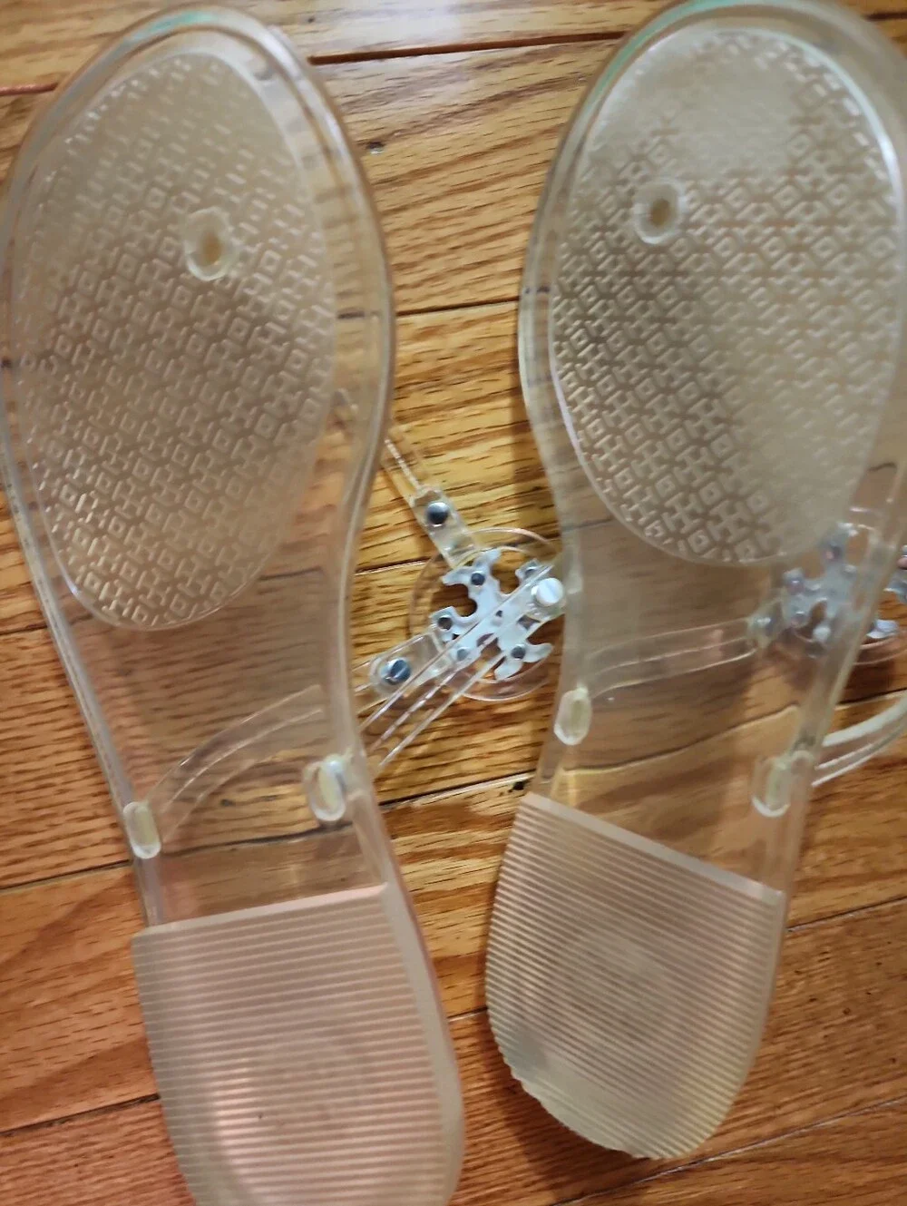 Tory Burch Clear Mini Miller Jelly Sandals - White Logo
